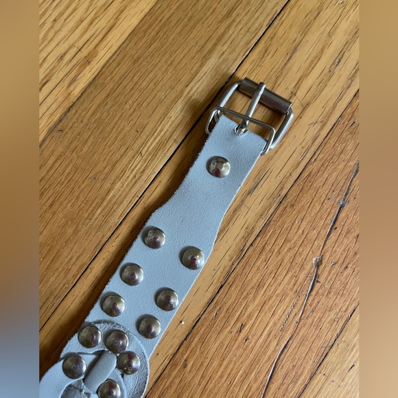 70s Vintage Gray Studded Belt - Picture 3 of 5